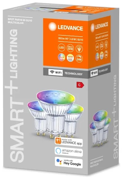 KÉSZLET 3x LED RGBW Dimmelhető izzó SMART+ GU10/4,9W/230V 2700K-6500K - Ledvance