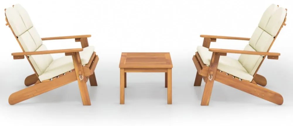 3 részes tömör akácfa kerti Adirondack ülőgarnitúra