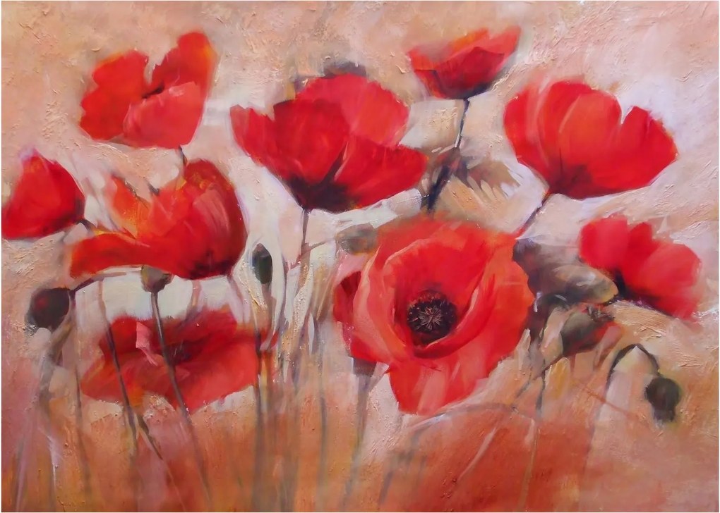 Üveg kép - Farkas mák (70x50 cm)