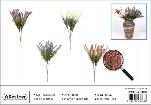 Mesterséges levendula 36 cm váza dekoráció