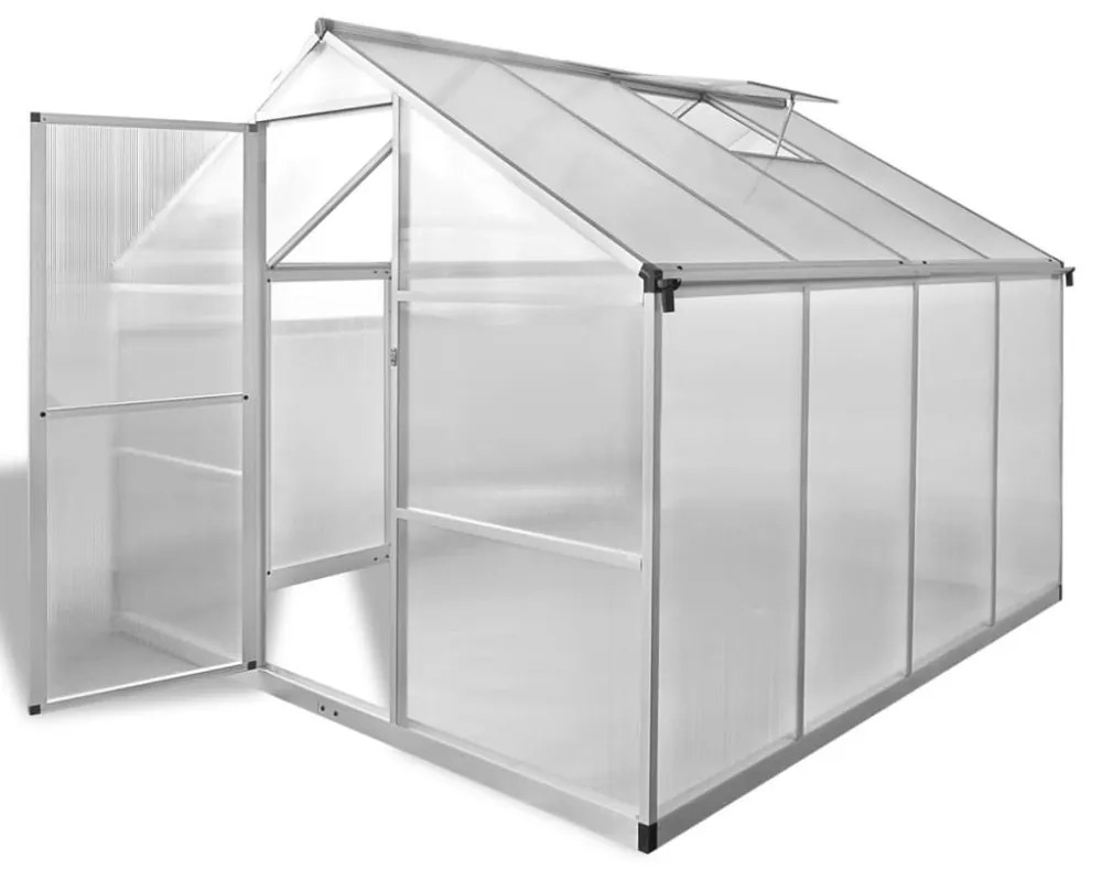megerősített alumínium melegház alapkerettel 6,05 m²
