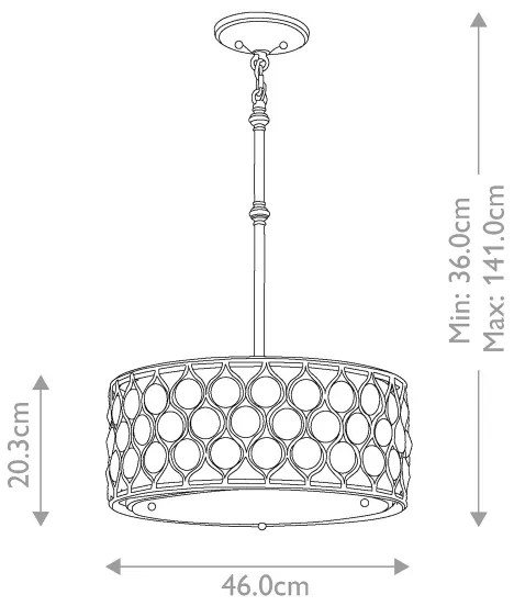 Feiss FE-LUCIA-B - Csillár rúdon LUCIA 3xE27/60W/230V