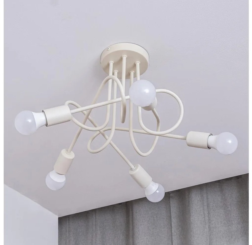 Felületre szerelhető csillár OXFORD 5xE27/15W/230V krémszínű