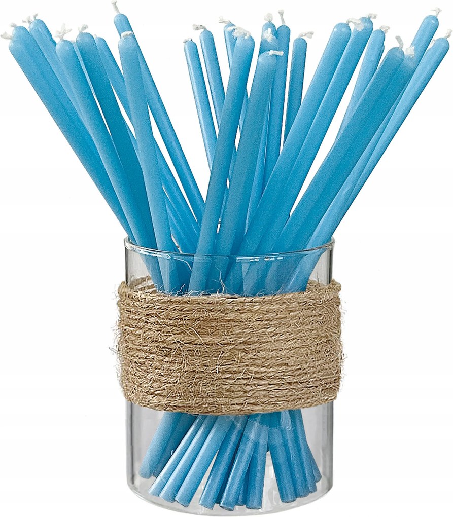 Gyertyák kék rituális díszgyertya hosszú paraffin 20cm 20db