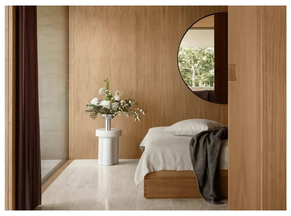 Fali tükör tömörfa kerettel ø 110 cm Miro – Blomus