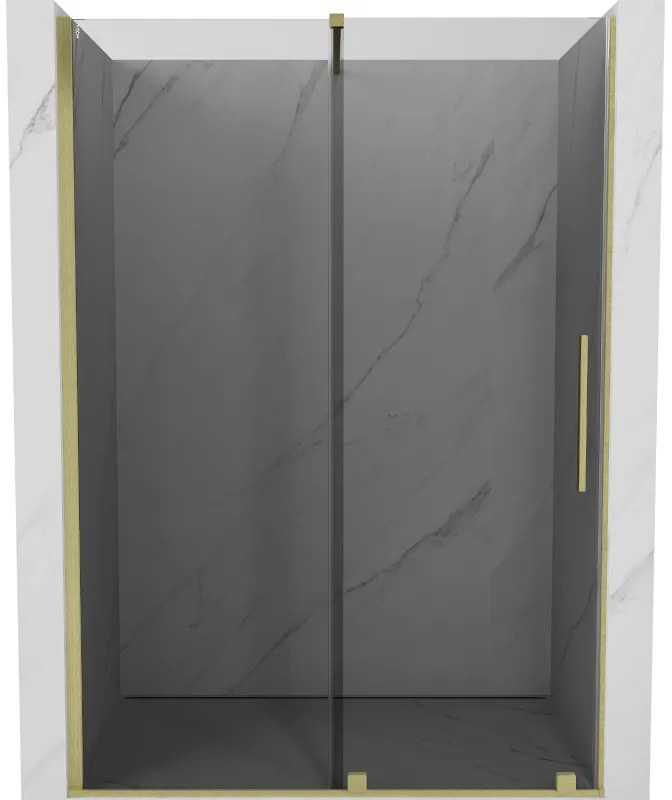 Mexen Velar, tolózuhanyajtó nyitáshoz 140 cm, 8mm szürke üveg, arany matt, 871-140-000-41-55