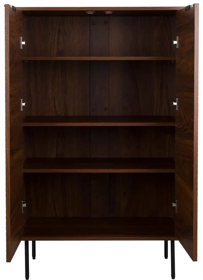 Barna szekrény diófa dekorral 80x130x40 cm Stripes – White Label