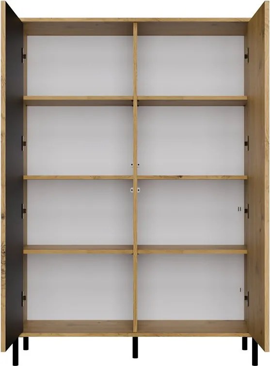 KAMARO 2DD/SLIM polcos szekrény, 103,5x147,5x40 cm, tölgy