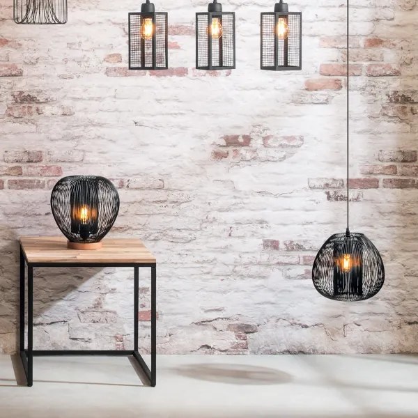 Atmosphera - Csillár zsinóron NODA 1xE27/40W/230V fekete