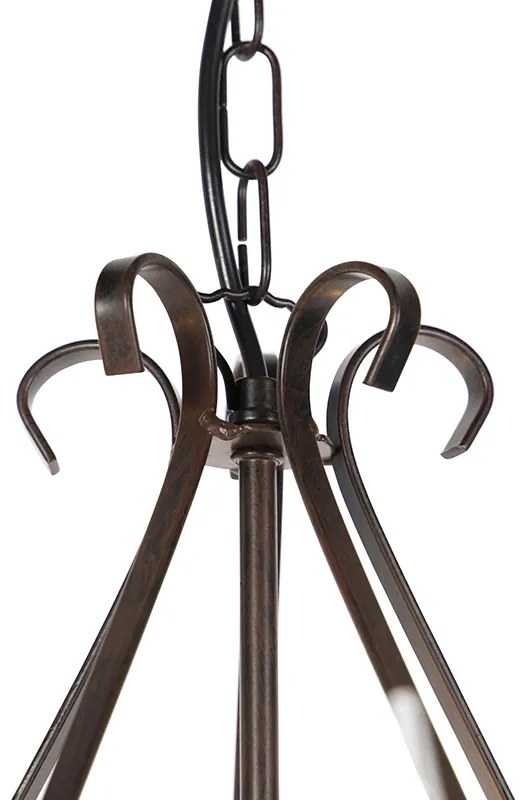 Csillár barna, krémszínű harmonika árnyékolóval, 5-lámpás - Giuseppe