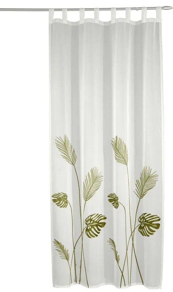 Fehér-zöld voile fényáteresztő függöny 135x245 cm – Sehlbach