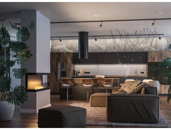 InFire -Beépített BIO kandalló 120x50 cm 5kW fekete