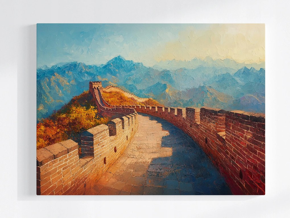 Vászonkép Canvas Nagy Fal Kína Hegyek Kilátás Épület Műemlék 100x75