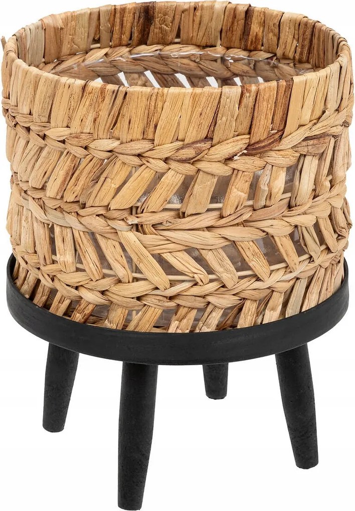 Boho Bézs Virágtartó Fedél Tengerifűből, Lábakon 31,3X25 CM