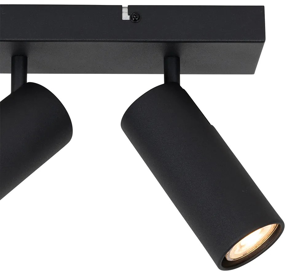 Modern fekete mennyezeti spotlámpa 4-lámpás, állítható - Renna