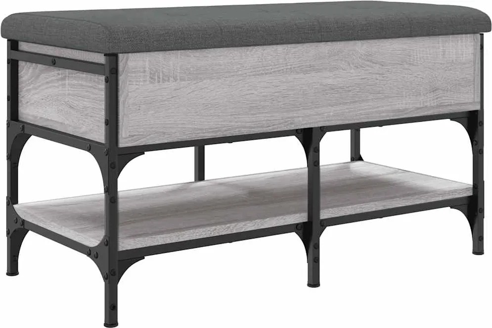 vidaXL szürke sonoma színű szerelt fa cipőtároló pad 82 x 42 x 45 cm