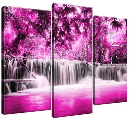 Órás falikép Vízesés a rózsaszín dzsungelben 90x70cm ZP2570A_3C