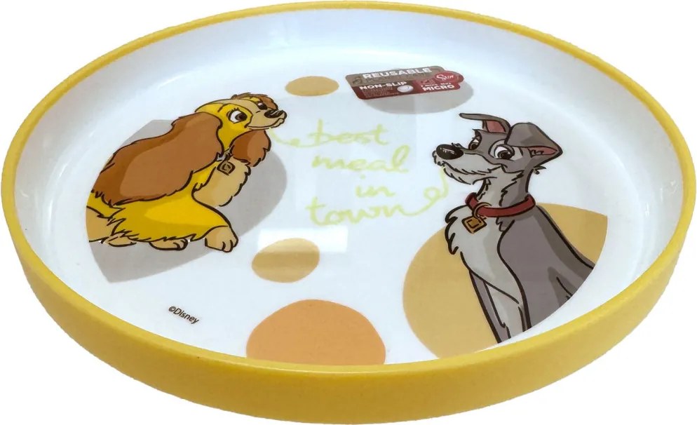 Disney Susi és Tekergő Best csúszásmentes micro lapostányér