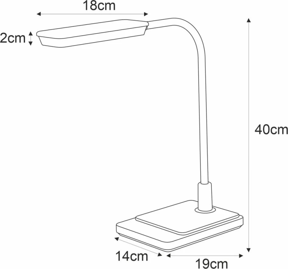 KAJA K-BL1027 CZARNY IKA Fekete Színű Asztali Lámpa 8W LED 700Lm 3000-6000K IP20