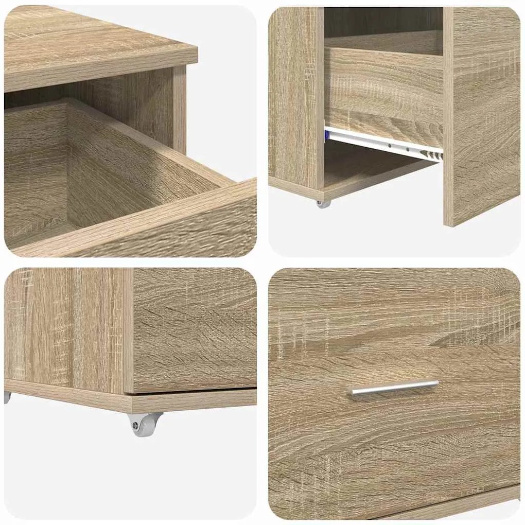 Asztal fiókkal sonoma tölgy 131.5 x 50 x 106.5 cm Faanyag