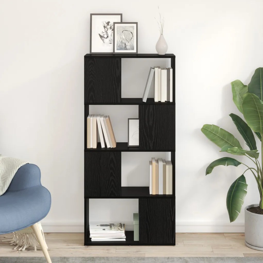 könyvespolc Fekete tölgy Szerelt fa 60 x 24 x 124 cm