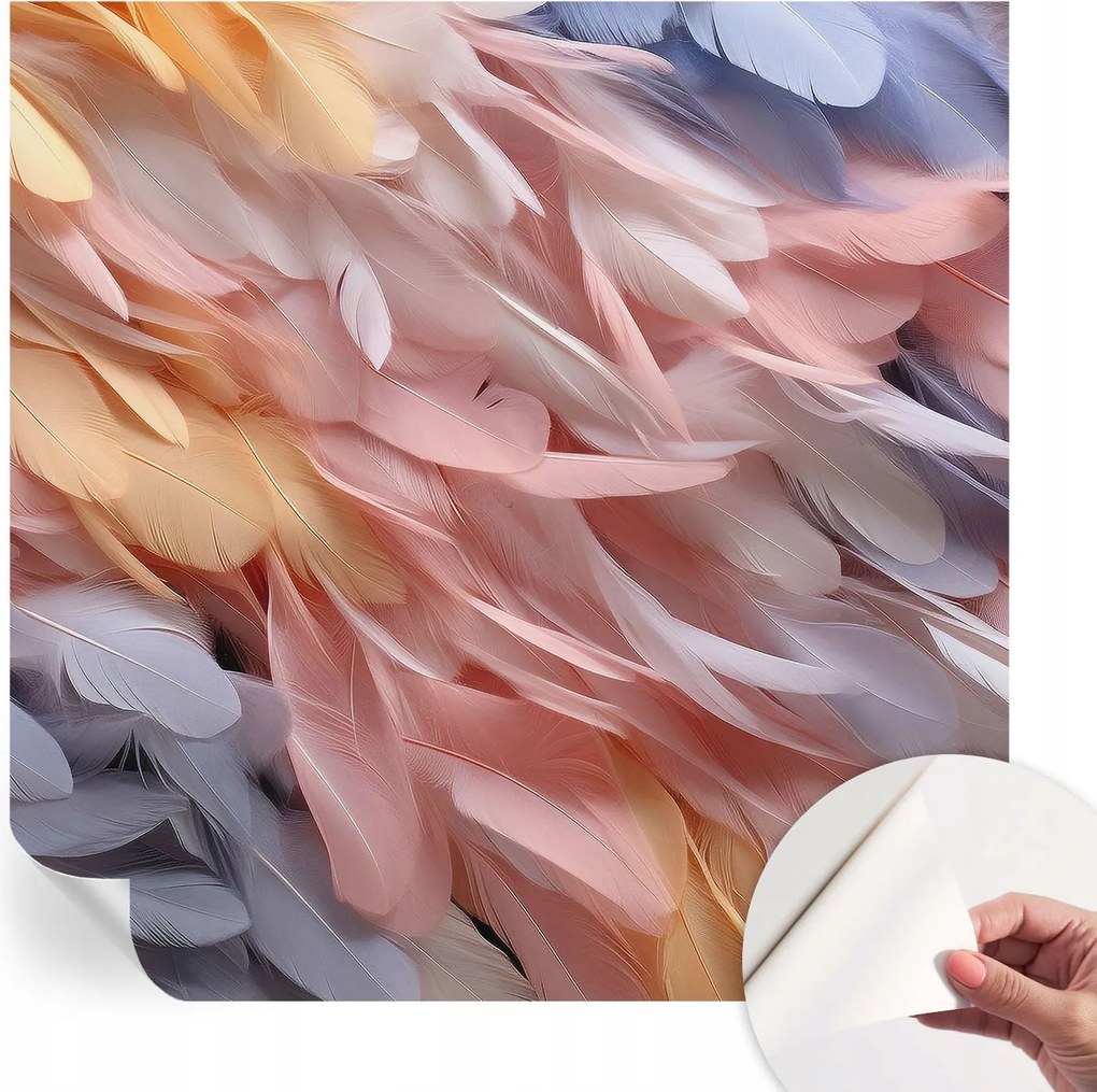 Öntapadós fotótapéta a konyhába Mosható Pasztell tollak 250x250 cm