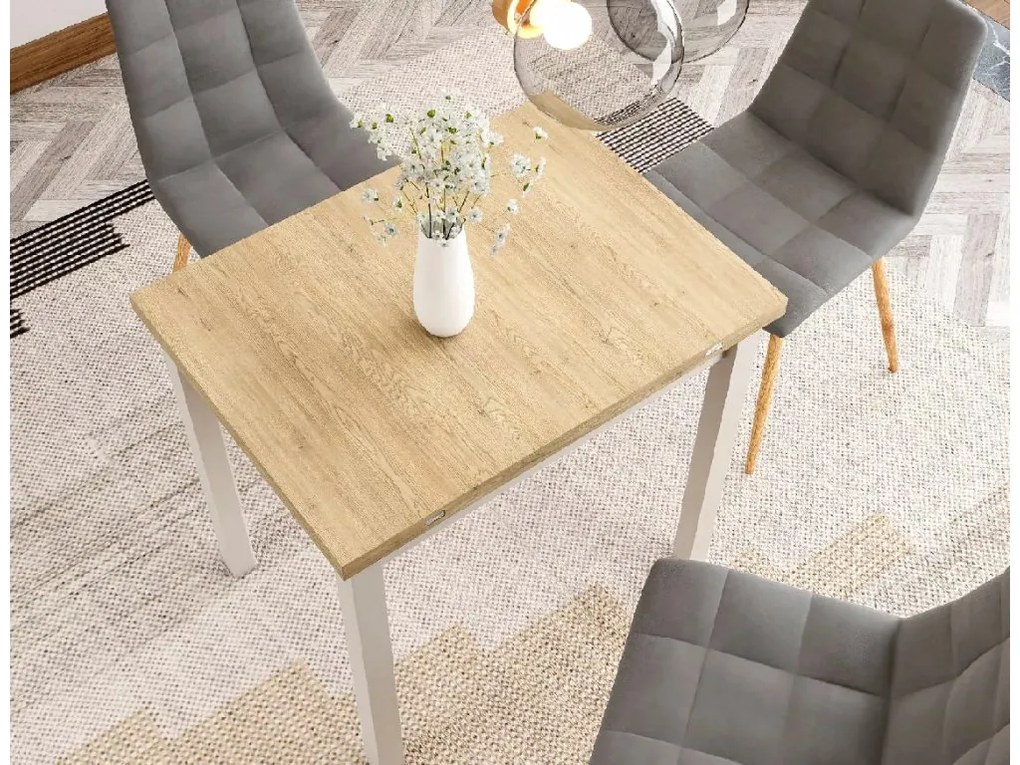 Kihúzható étkezőasztal FLIP 80(160)X80 cm, Cremona Torro tölgy/kašmír