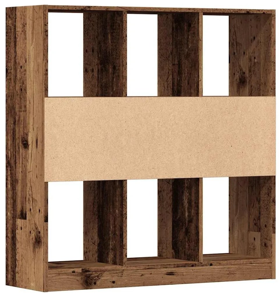 antik fa színű szerelt fa könyvszekrény 97,5 x 29,5 x 100 cm