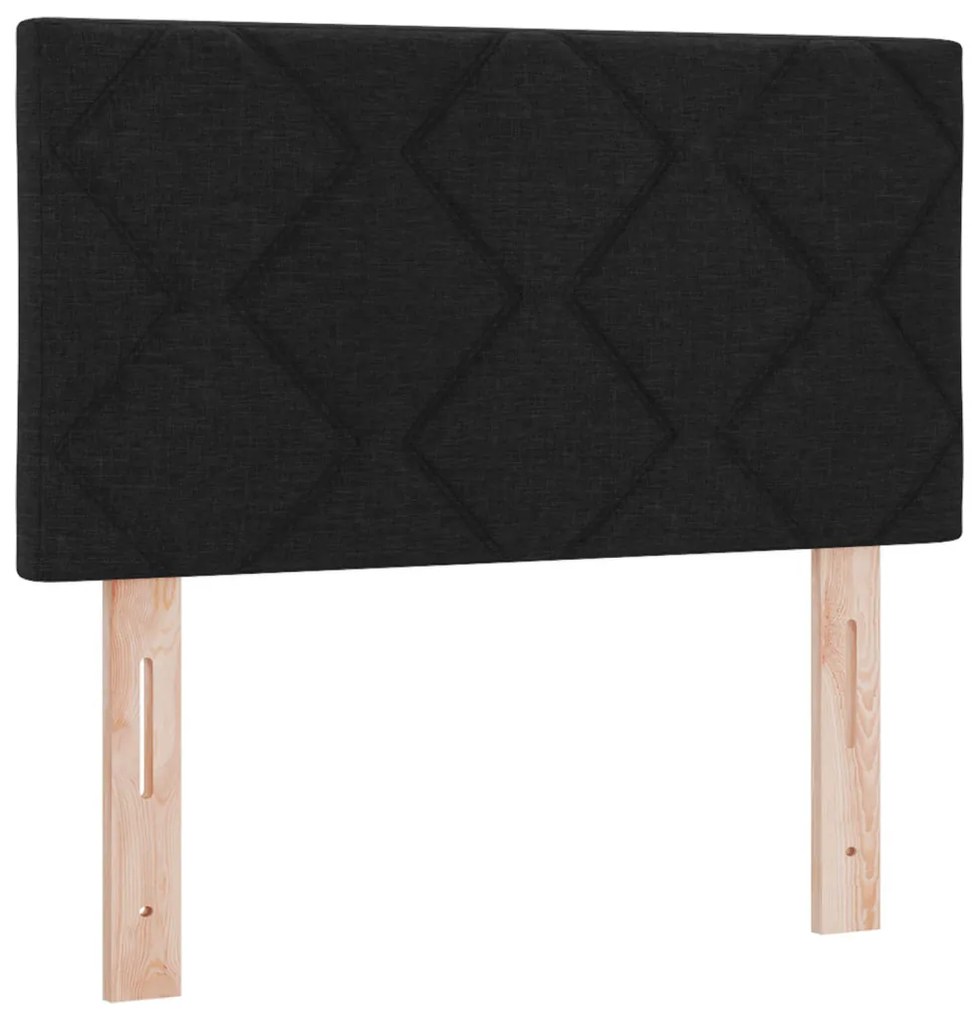 Boxspring Ágy Matrac Fekete 80x200 cm Szövet