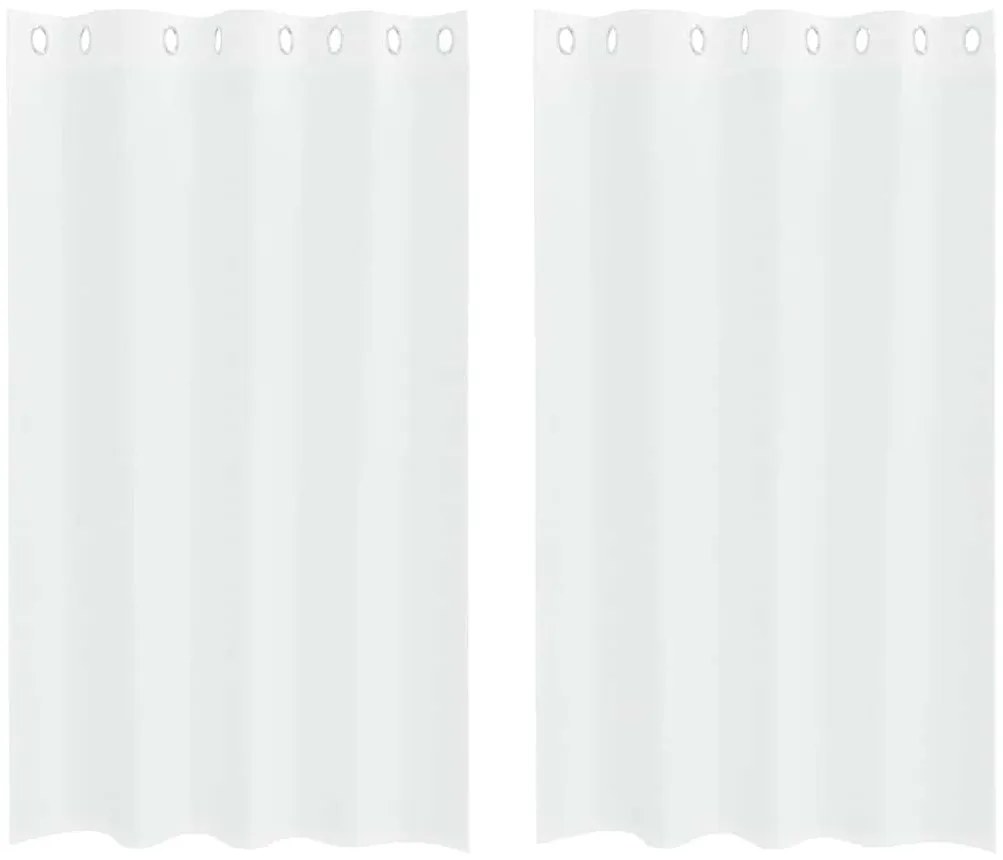 Függönyök függönyökkel 2 pcs Fehér 140x175cm Poliészter
