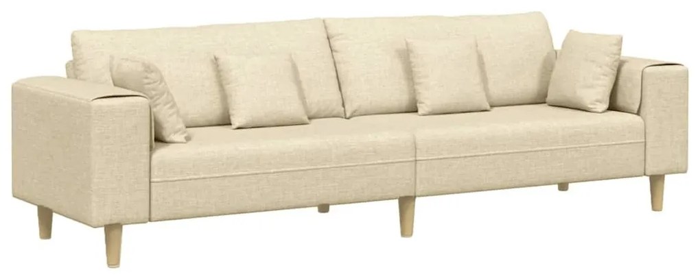Szövet kanapé párnával Krém 208 cm szövet
