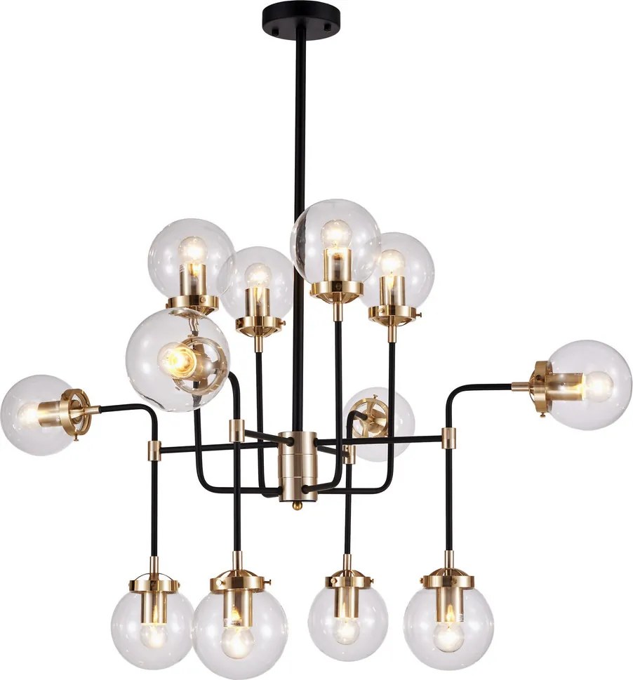 COSMOLIGHT P12826BR BOSTON Glamour Csillár Sárgaréz, Átlátszó E27 IP20
