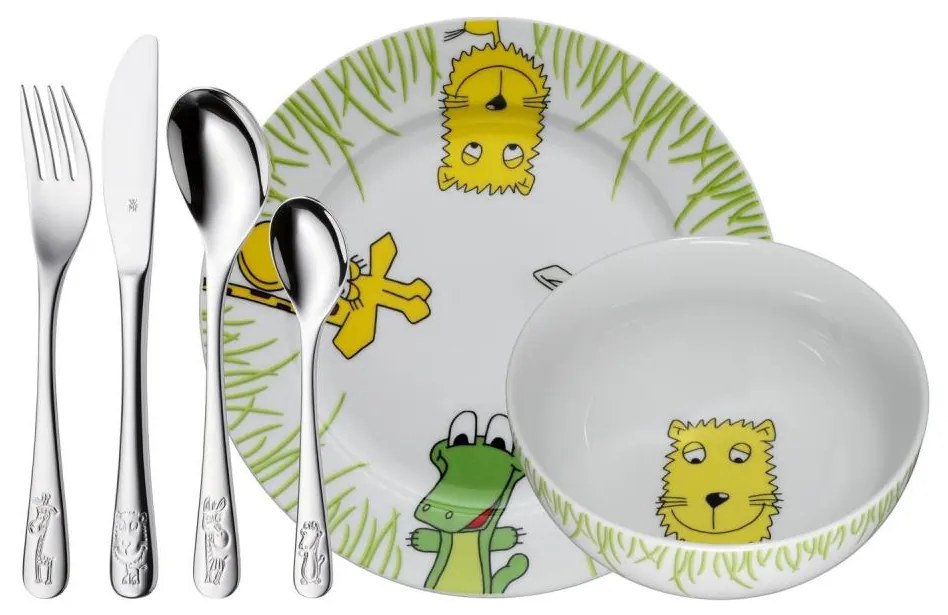 WMF - Gyermek étkészlet és evőeszközkészlet SAFARI 6db