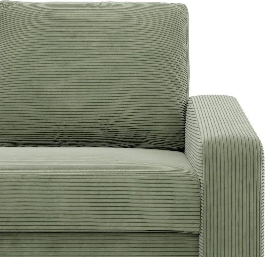 Zeus kanapéágy, kordbársony, bonell töltet, döntött kartámasz, zöld