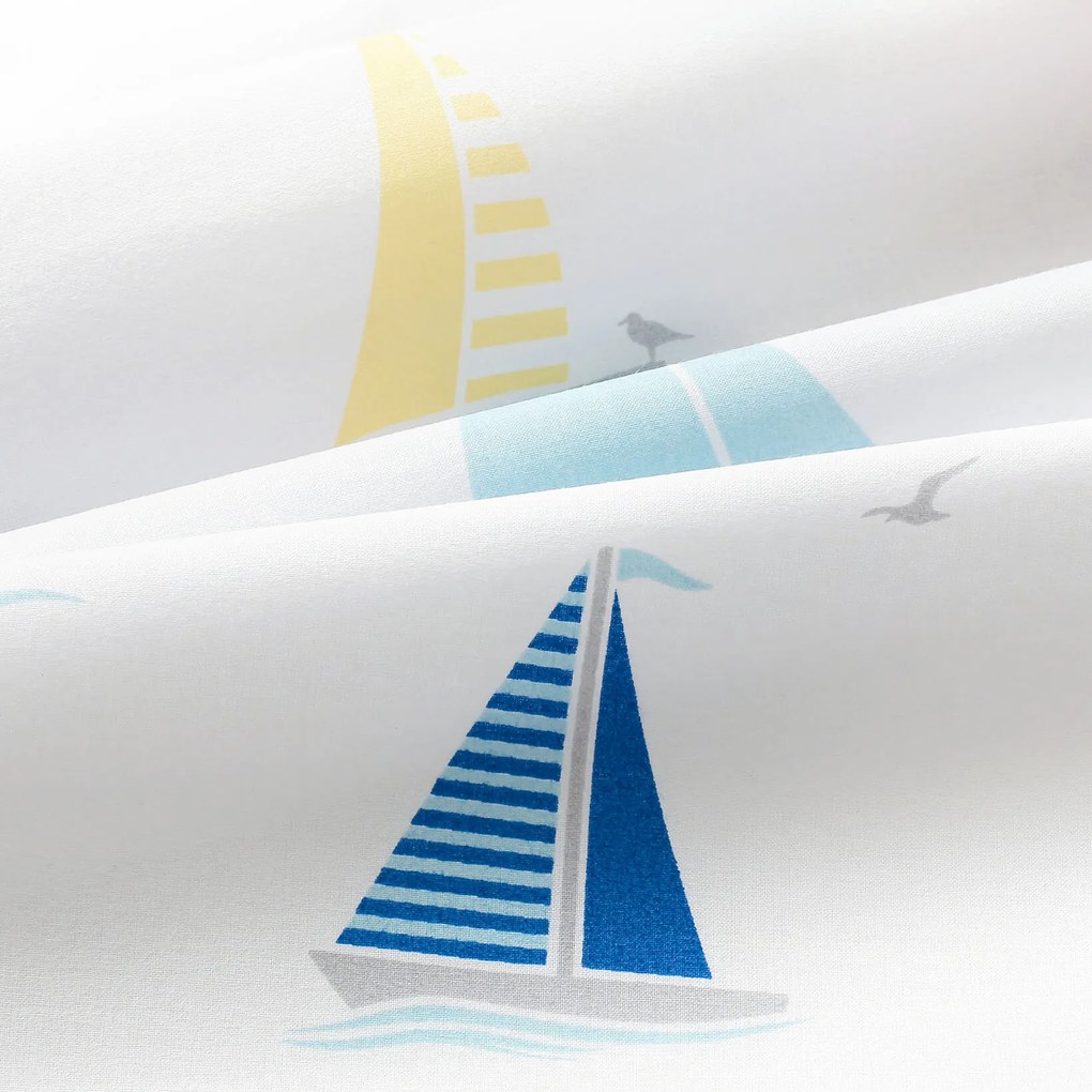 Goldea gyermek gumis pamut lepedő kiságyba - vitorlások 60 x 120 cm