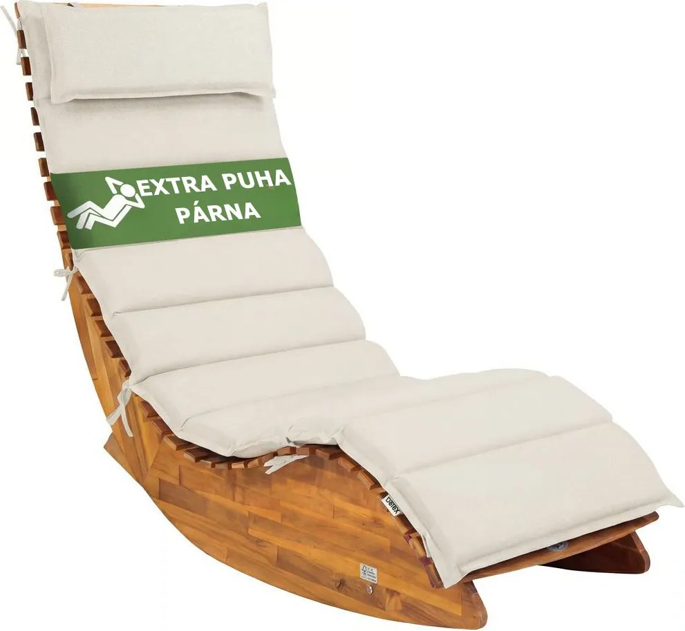BALI szaunaágy párna, 58x7x177cmcm, bézs Detex