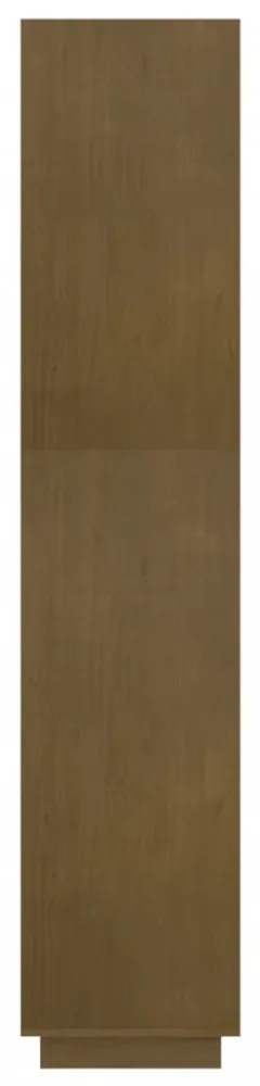 mézbarna tömör fenyőfa könyvszekrény/térelválasztó 80x35x167cm