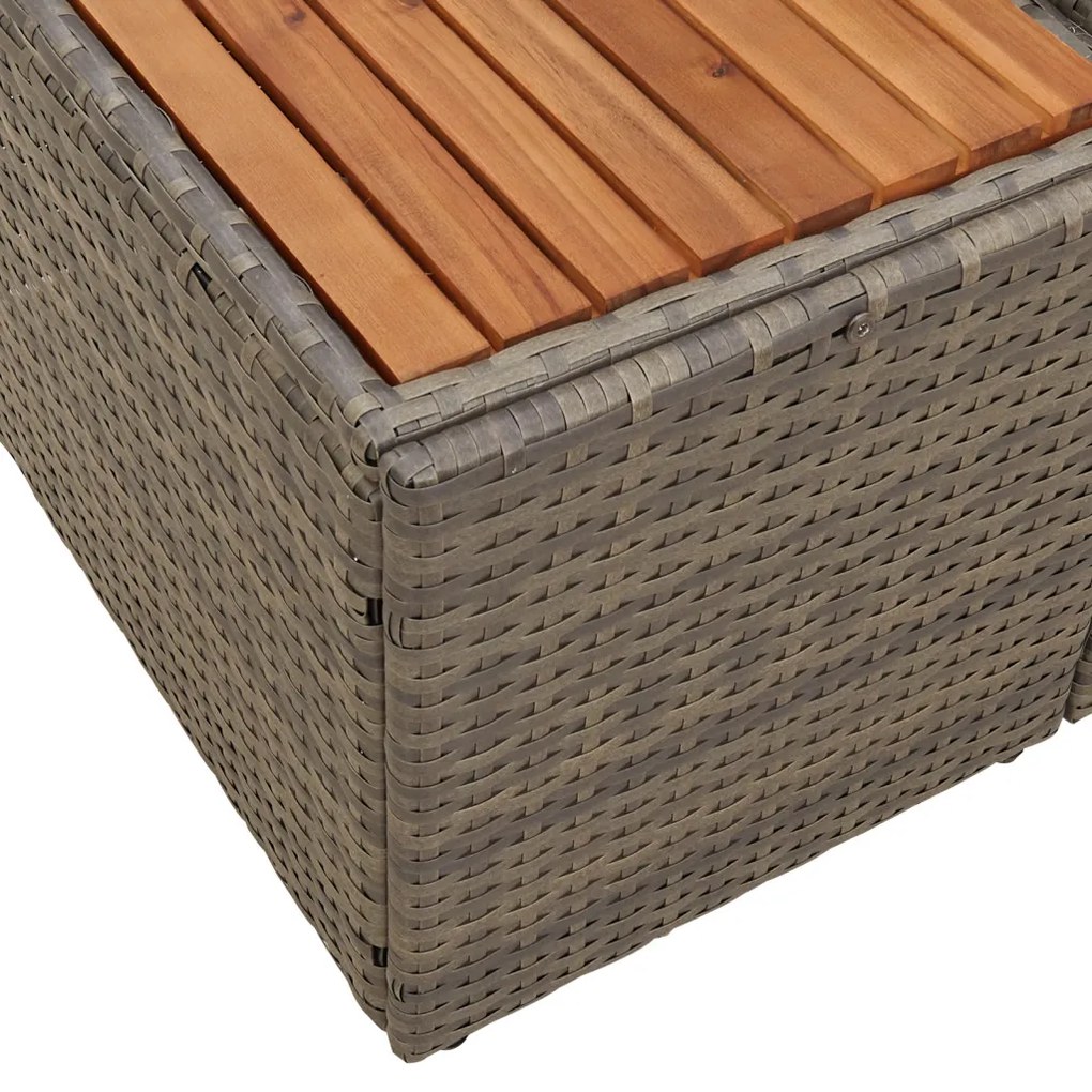 2 személyes kertigarnitúra tárolóval és párnákkal szürke poli rattan