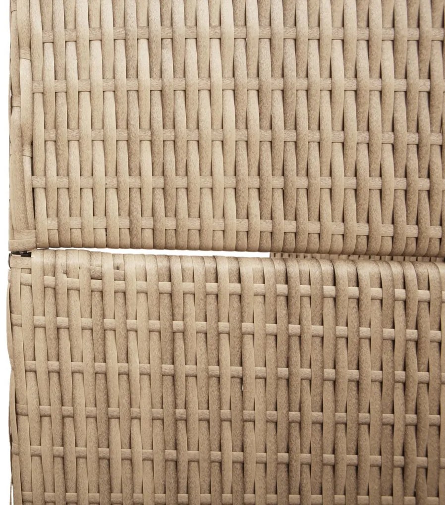 5 Paneles Páraván Összecsukható Bézs 245x180 cm Poly Rattan