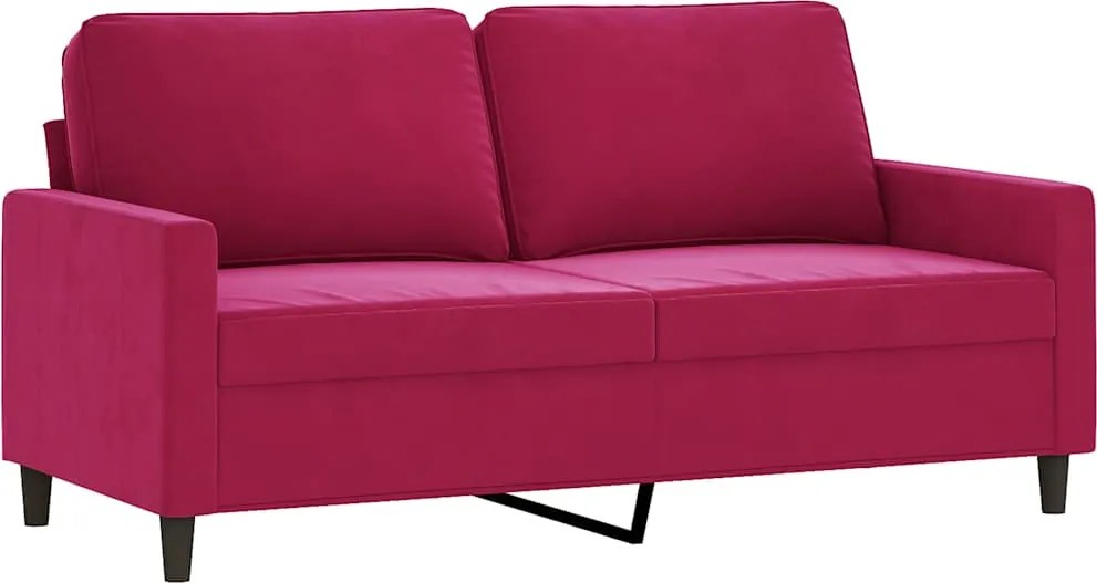 vidaXL kétszemélyes bordó bársony kanapé 140 cm