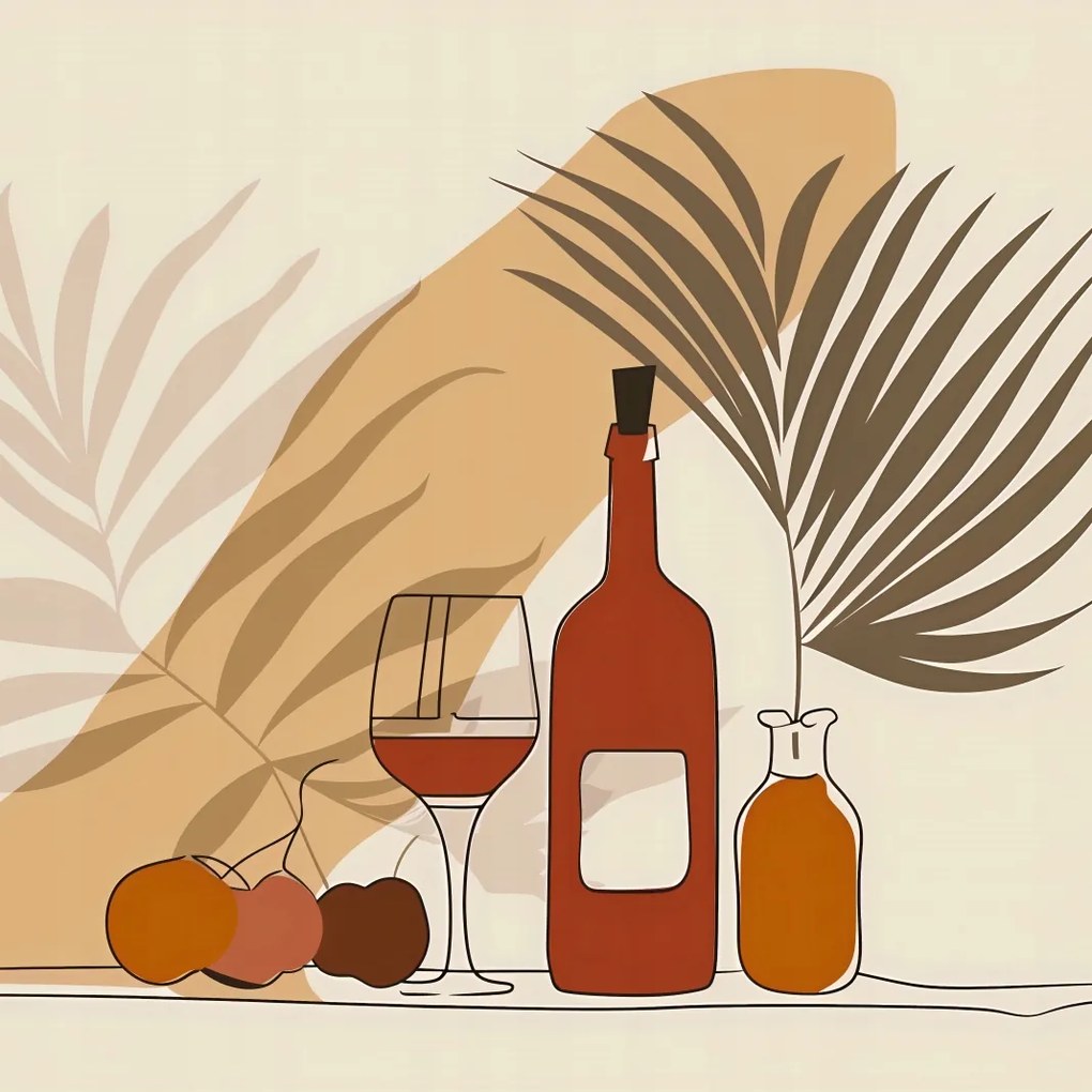 Poszter 60x60cm Bor a pálmafák mellett