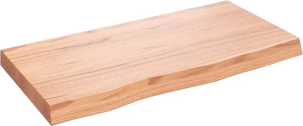vidaXL világosbarna kezelt tömör tölgyfa asztallap 80x40x(2-6) cm