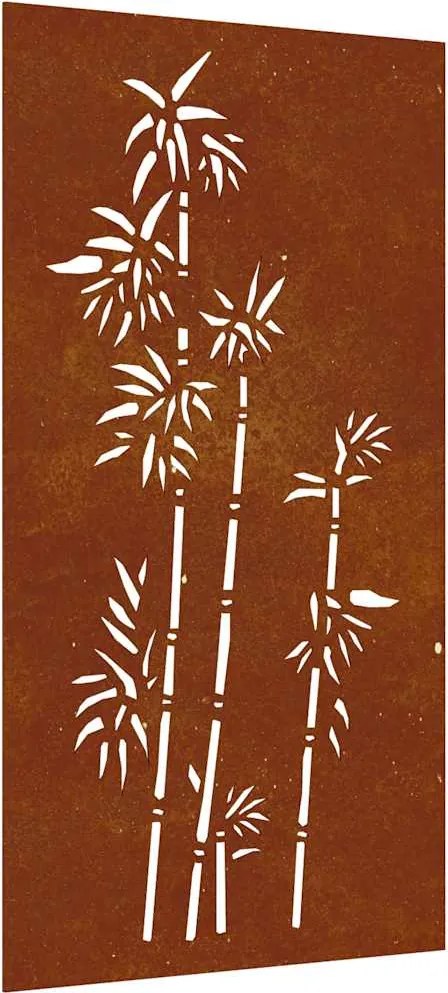vidaXL bambuszmintás corten acél kerti faldísz 105 x 55 cm