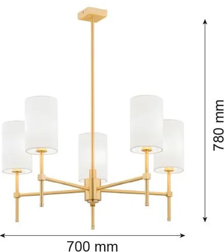 ARGON 2134 ABRUZZO Modern Csillár Fehér, Sárgaréz E14 IP20
