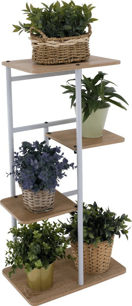 Virágállvány, fehér/sonoma tölgy, LEDOR TYP 1