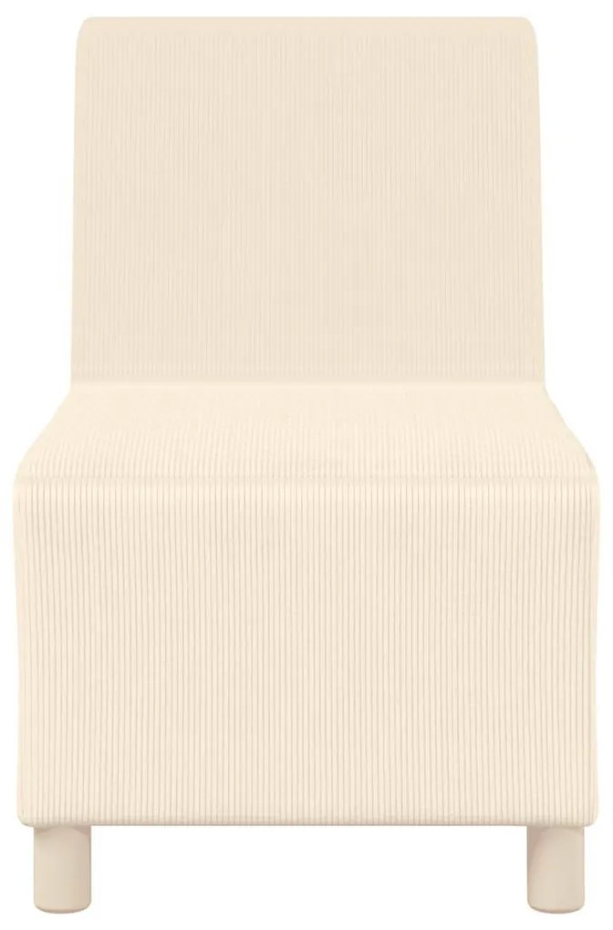 krémszínű kordbársony szövet kanapéfotel 55 cm