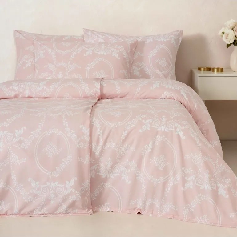 EMI Ottorino rózsaszín pamut ágyneműhuzat, A standard egyszemélyes ágy szett tartalma: 1x 140x200 + 1x 70x90