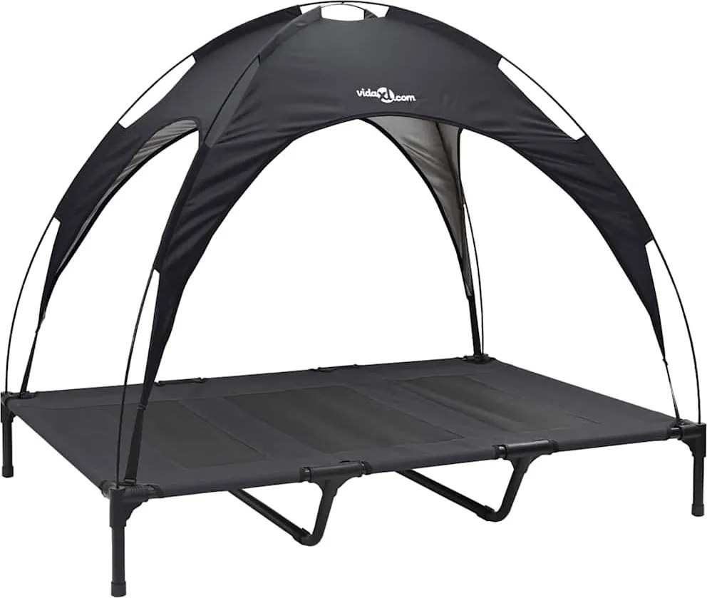 vidaXL Kutyafekhely Fekete 122 x 93 x 106,5 cm Acél