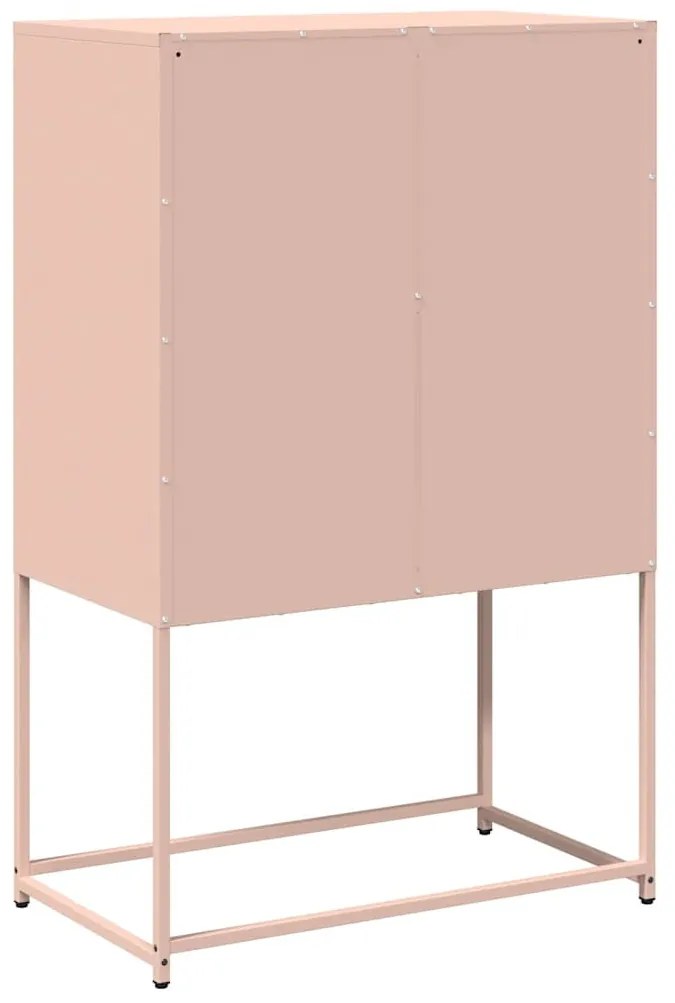 Highboard rózsaszín 68x39x107 cm Acél
