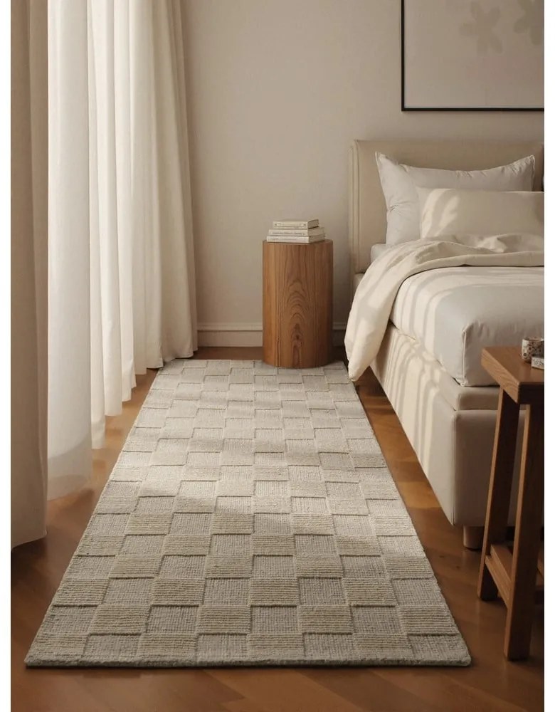 Krémszínű kézi szövésű gyapjú futószőnyeg 80x200 cm Scala – Villeroy&amp;Boch